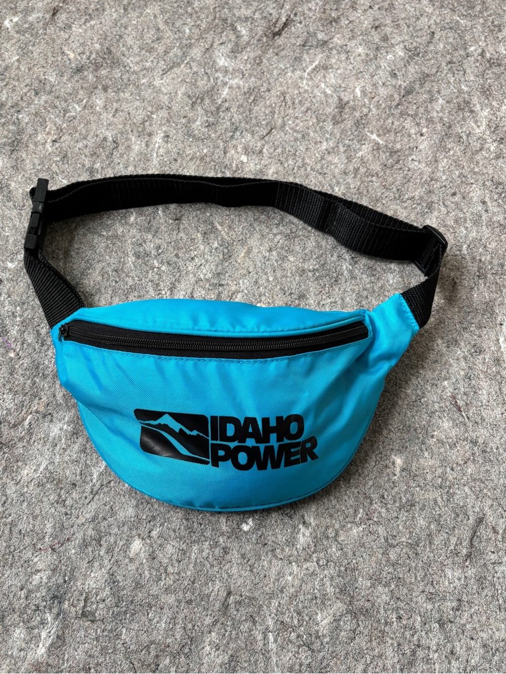 Vintage Idaho Power Company teal blue and black fanny pack